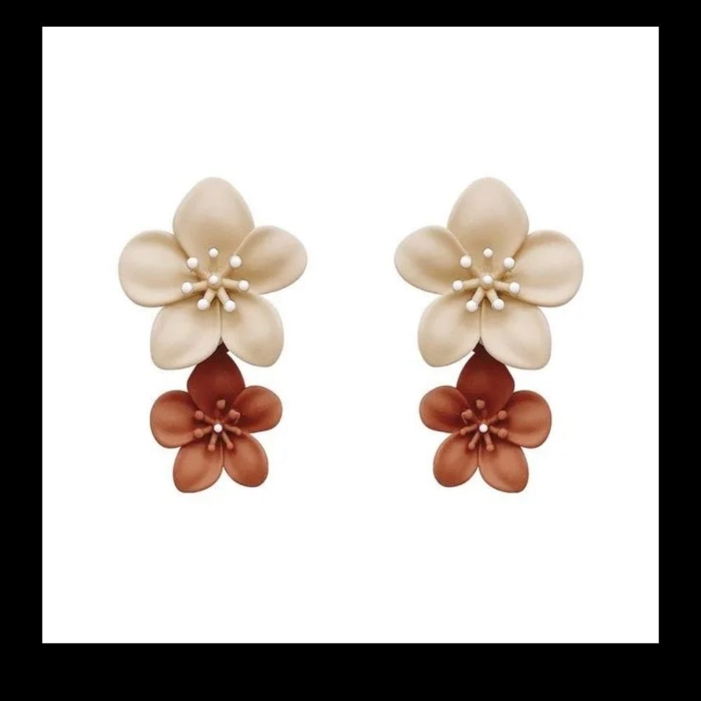 Five Petal Flower Stud Costume Earrings